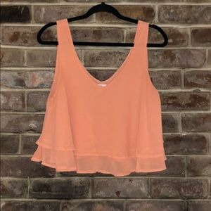Peach blousy crop top